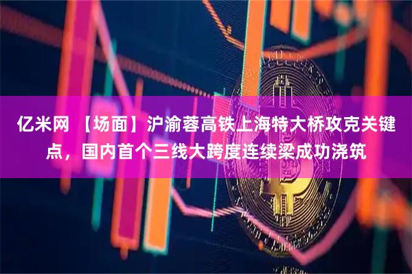 亿米网 【场面】沪渝蓉高铁上海特大桥攻克关键点，国内首个三线大跨度连续梁成功浇筑