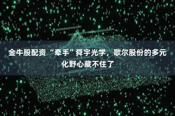 金牛股配资 “牵手”舜宇光学,歌尔股份的多元化野心藏不住了