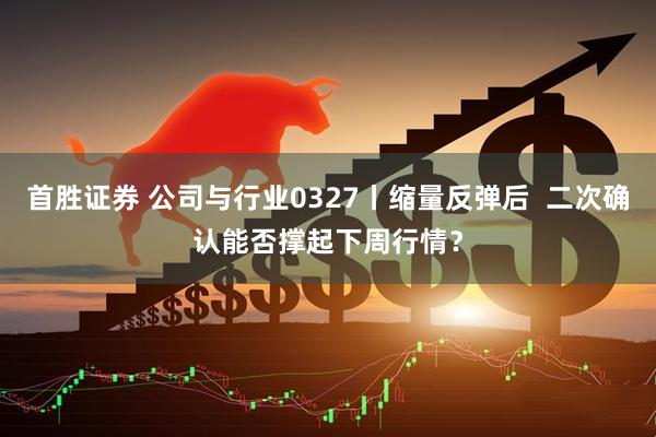 首胜证券 公司与行业0327丨缩量反弹后 二次确认能否撑起下周行情?